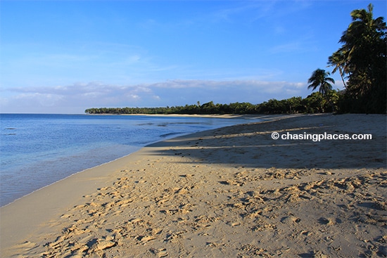 Early morning shadows over Saud Beach