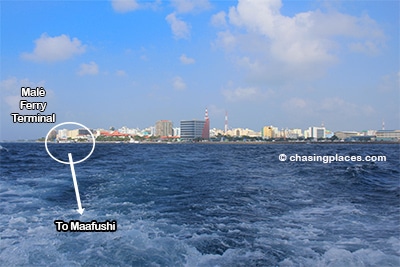 The ferries depart from the south west corner of Malé