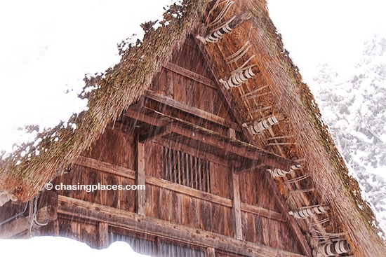 An example of a Gassho style roof in Ainokura