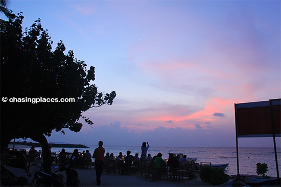 Be prepared for candle lit sunsets while on Maafushi Island