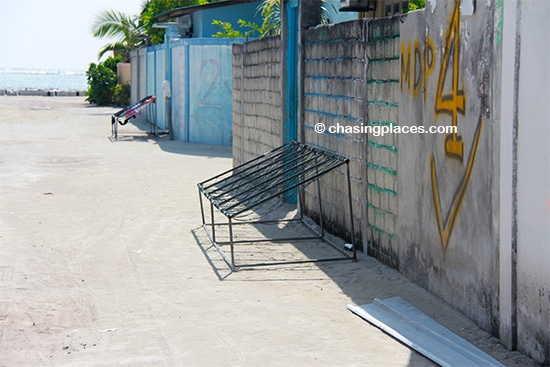 Chairs such as these are visible throughout the Maldives