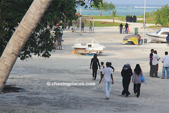 It was great to see the locals from Maafushi Island playing football and swimming during sunset