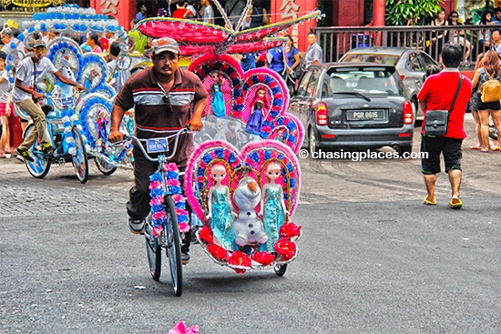 A few trishaws on Jonker Walk, Melaka, Malaysia 