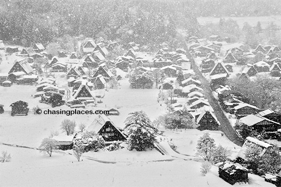 Magical Shirakawa-go during a heavy winter storm