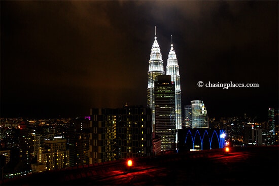 The Petronas Twin Towers from Heli Lounge, Kuala Lumpur