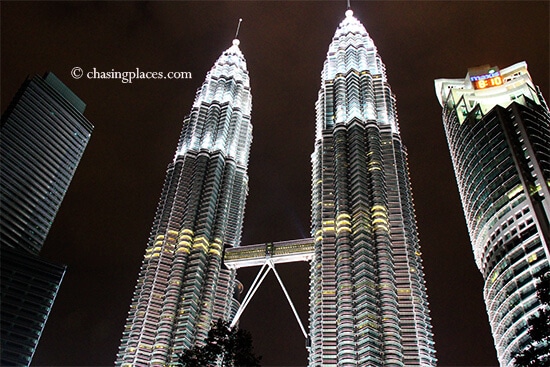The magnificent Petronas Towers at night