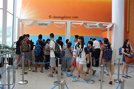 The ticketing counters for the Sentosa Express Monorail line