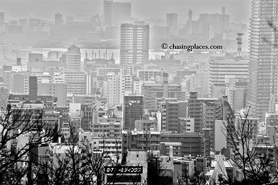 The view of Kobe, from about 400 meters beyond the upper set of falls