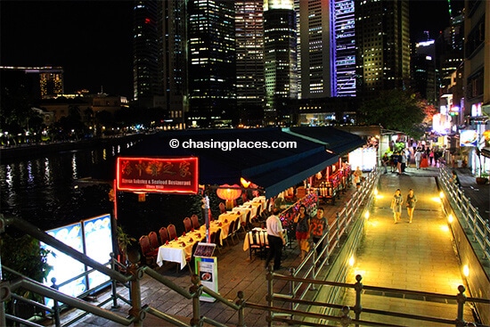 Boat Quay at night, Singapore