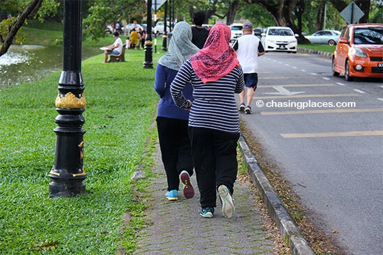 Some locals in Taiping exercising at the Lake Gardens