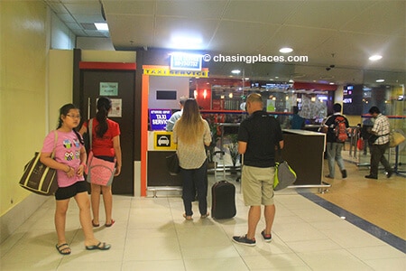 The taxi stand at Kota Bharu Airport