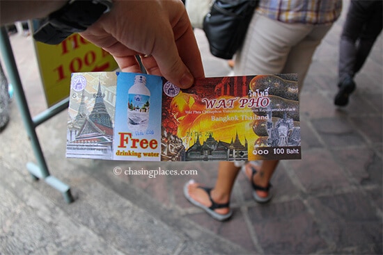 The entrance fee to Wat Pho was 100 Baht at the time of writing