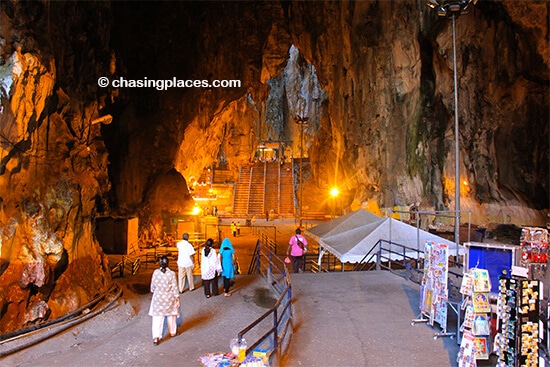 Inside the ever impressive Batu Caves, Kuala Lumpur