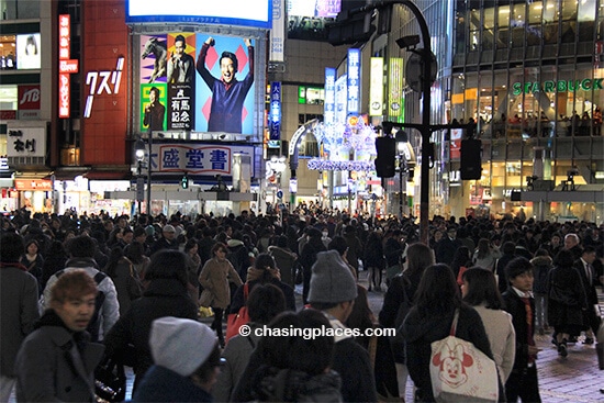 Looking across the famous intersection