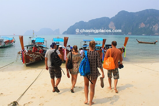 Our tour group heading out to the longtails