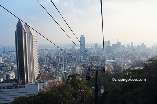 Kobe, with the waterfront area in the distance.