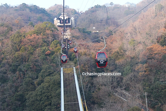 The Ropeway , during the trip up.