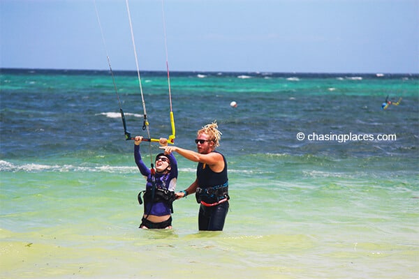 A lesson being conducted, Bulabog Beach, Boracay.