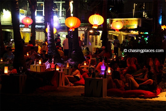 Boracay is loaded with social hangouts after sunset.