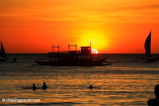 Sunset, White Beach, Boracay, Philippines