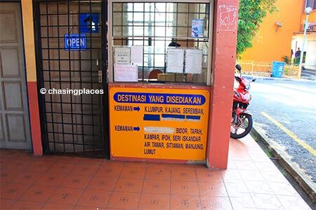 The signage at Cukai's Bus Terminal is outdated, therefore ask a ticket agent for information.