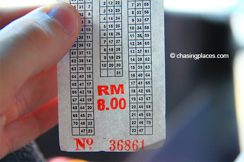 The total bus fare from Dungun to Kuala Terengganu was 8 RM at the time of travel.