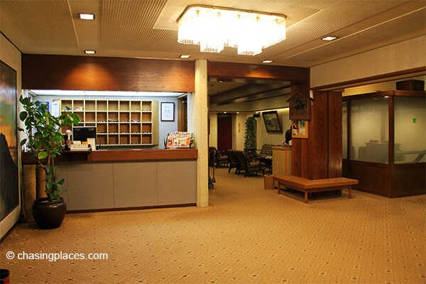 the ryokan lobby in takayama