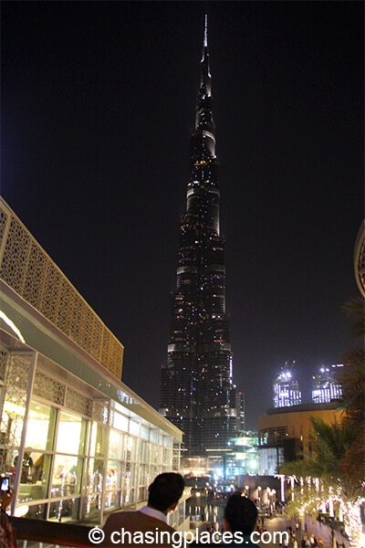 Burj Khalifa from outdoor space of Dubai Mall